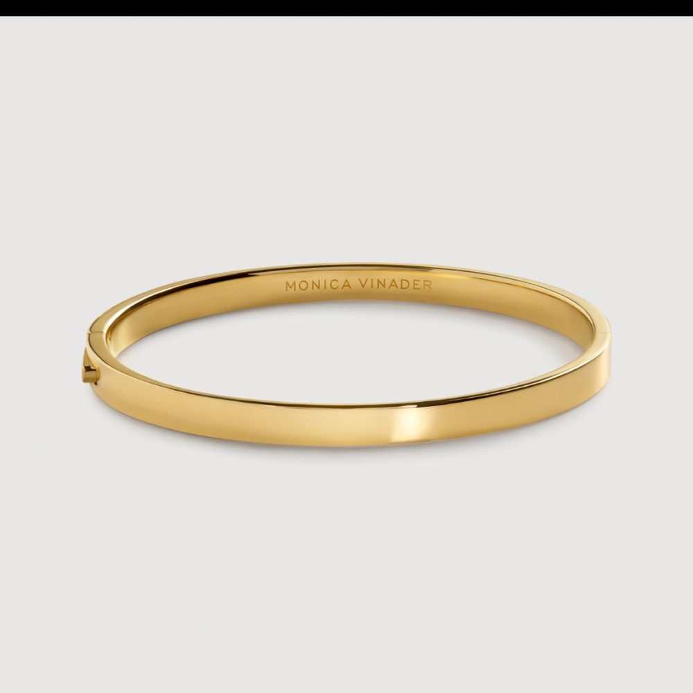 Monica Vinader Essential 18K Gold Verneil Bangle Bracelet